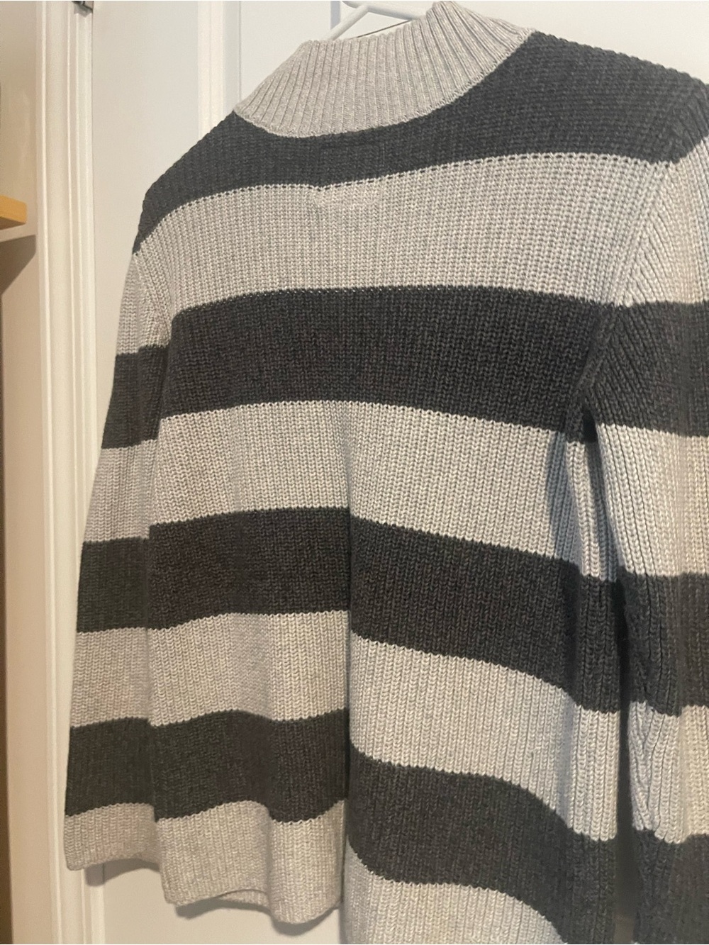OshKosh B'gosh Boys 14 Gray and Charcoal Striped Henley Crewneck Sweater - Picture 8 of 11